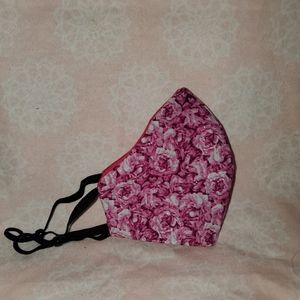 Face mask pink with flowers
